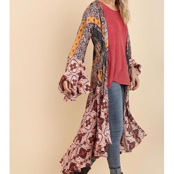 Sensual Mix Pattern Kimono - Picture 4 of 4